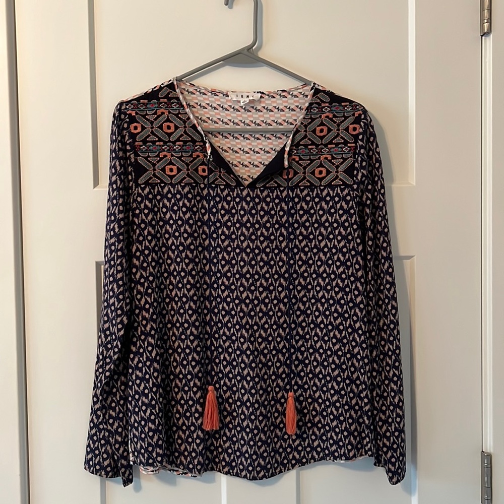 Anthropologie THML Lacey Printed Long Sleeve L